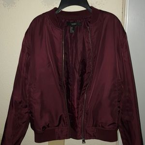 Maroon bomber jacket